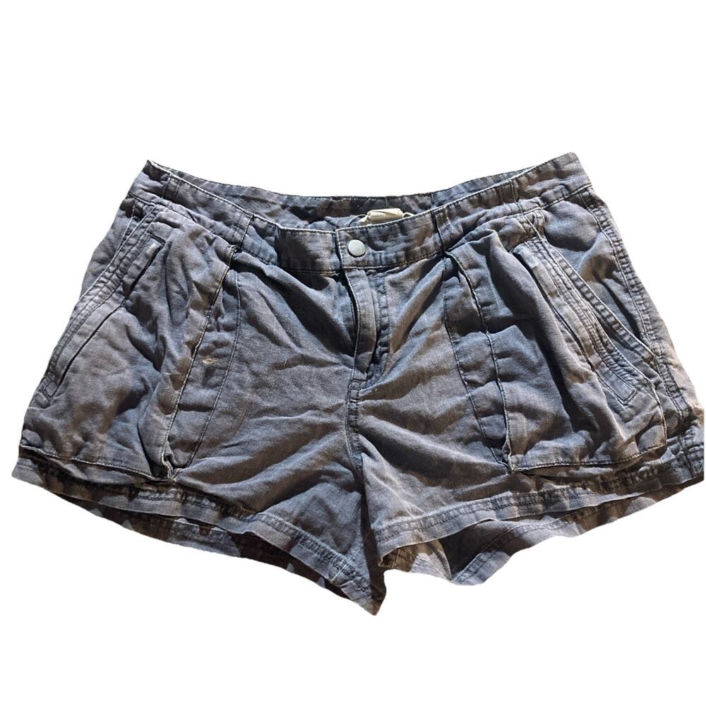 VTG Converse One Star Gray “washed” Shorts 8 Linen Blend Comfortable Push Button
